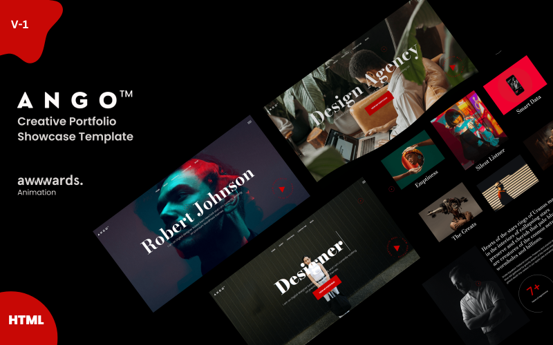 Bold dark creative agency portfolio website mockup